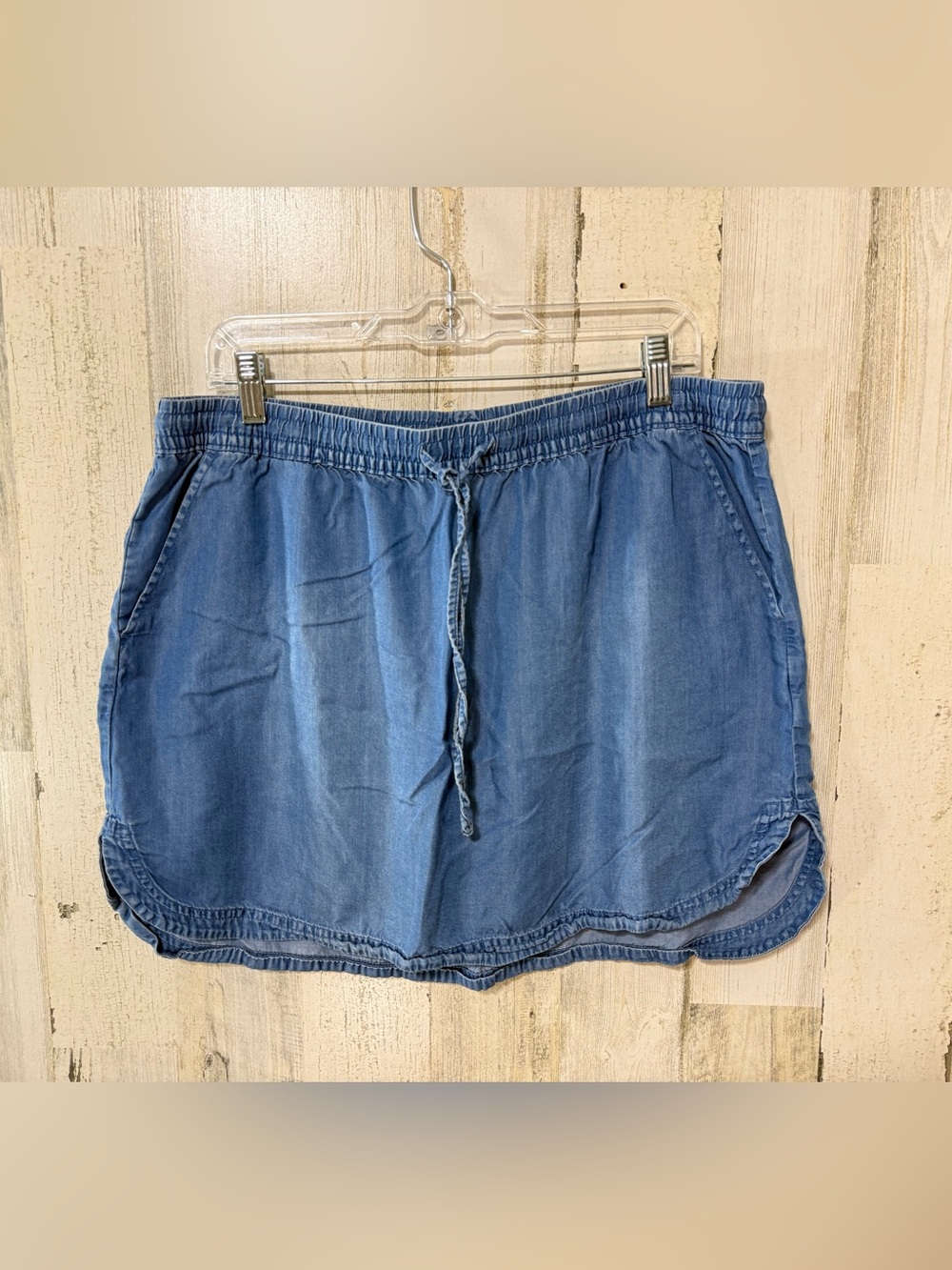 Merona Light Denim Drawstring Chambray Skirt - Light Blue
